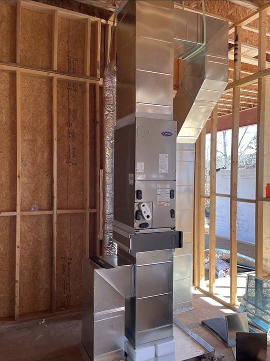 AIRMAX HVAC installation project in a home under construction