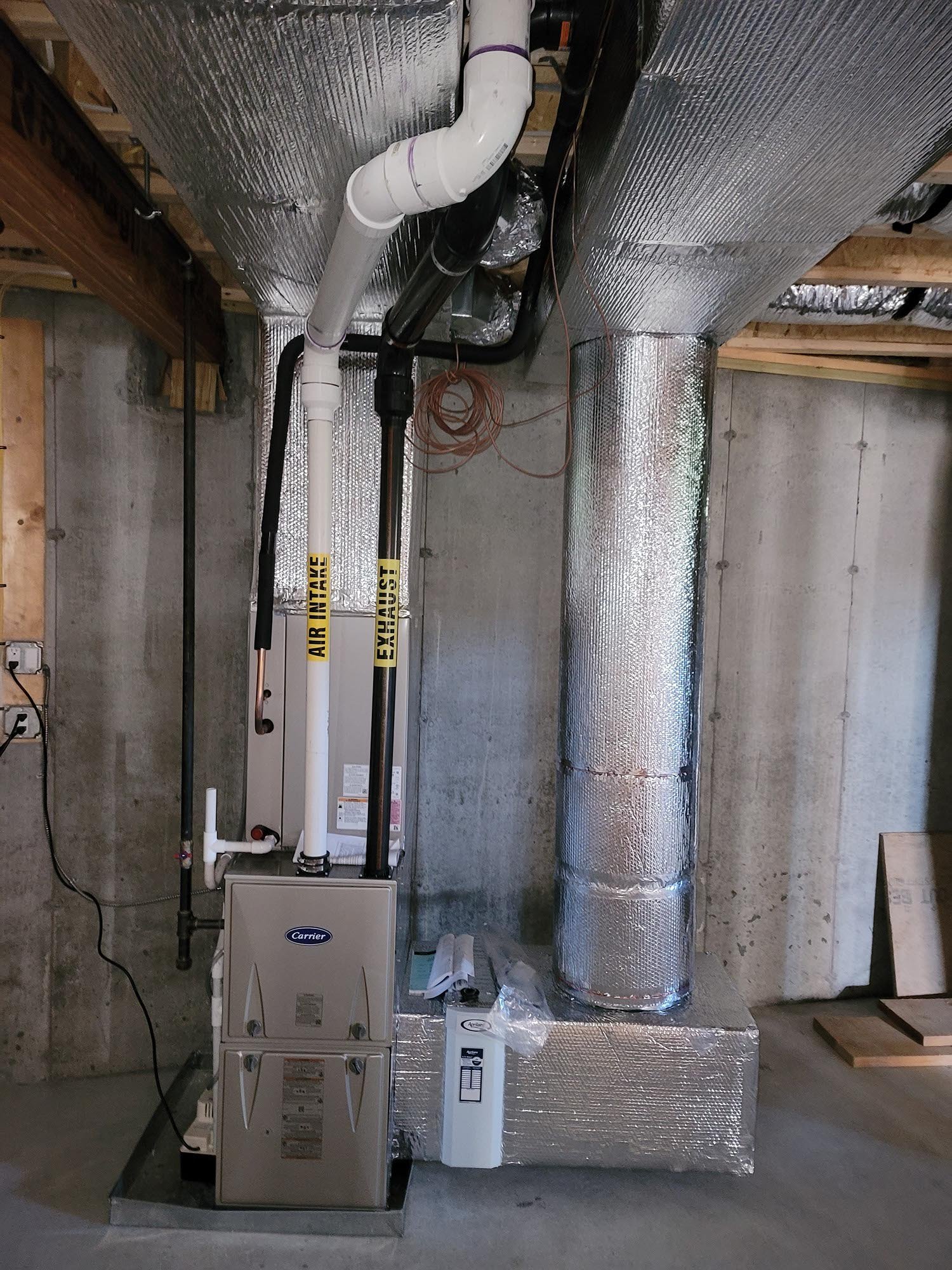 AIRMAX indoor HVAC system with professionally installed ductwork