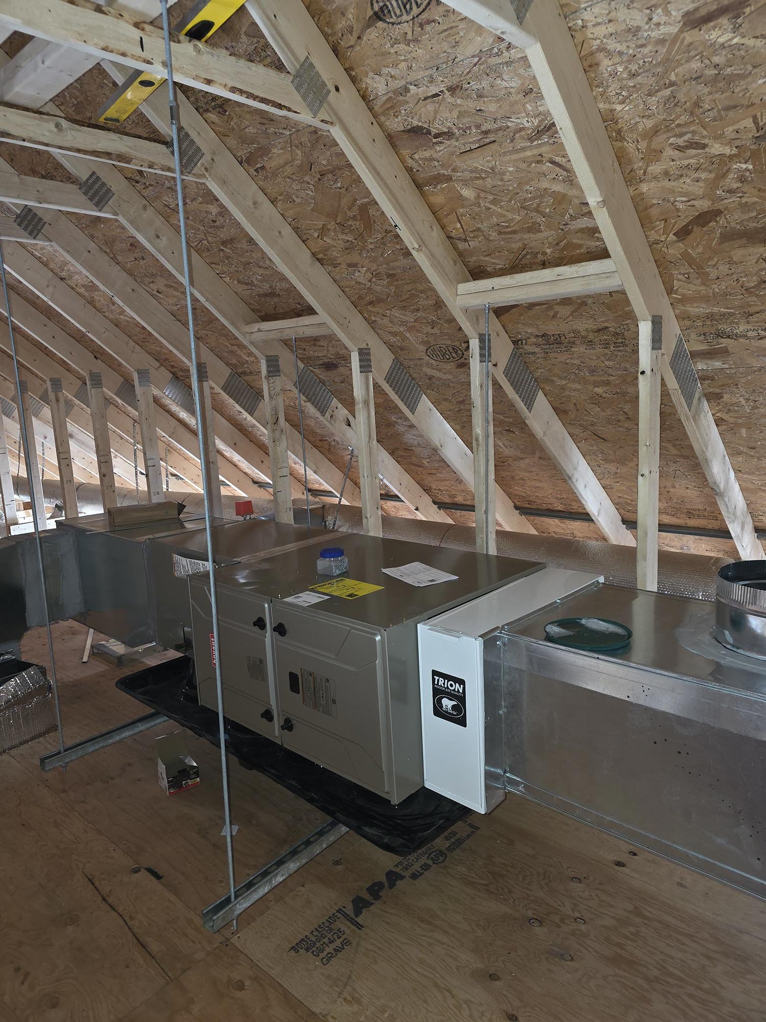 AIRMAX HVAC installation project with attic heating equipment